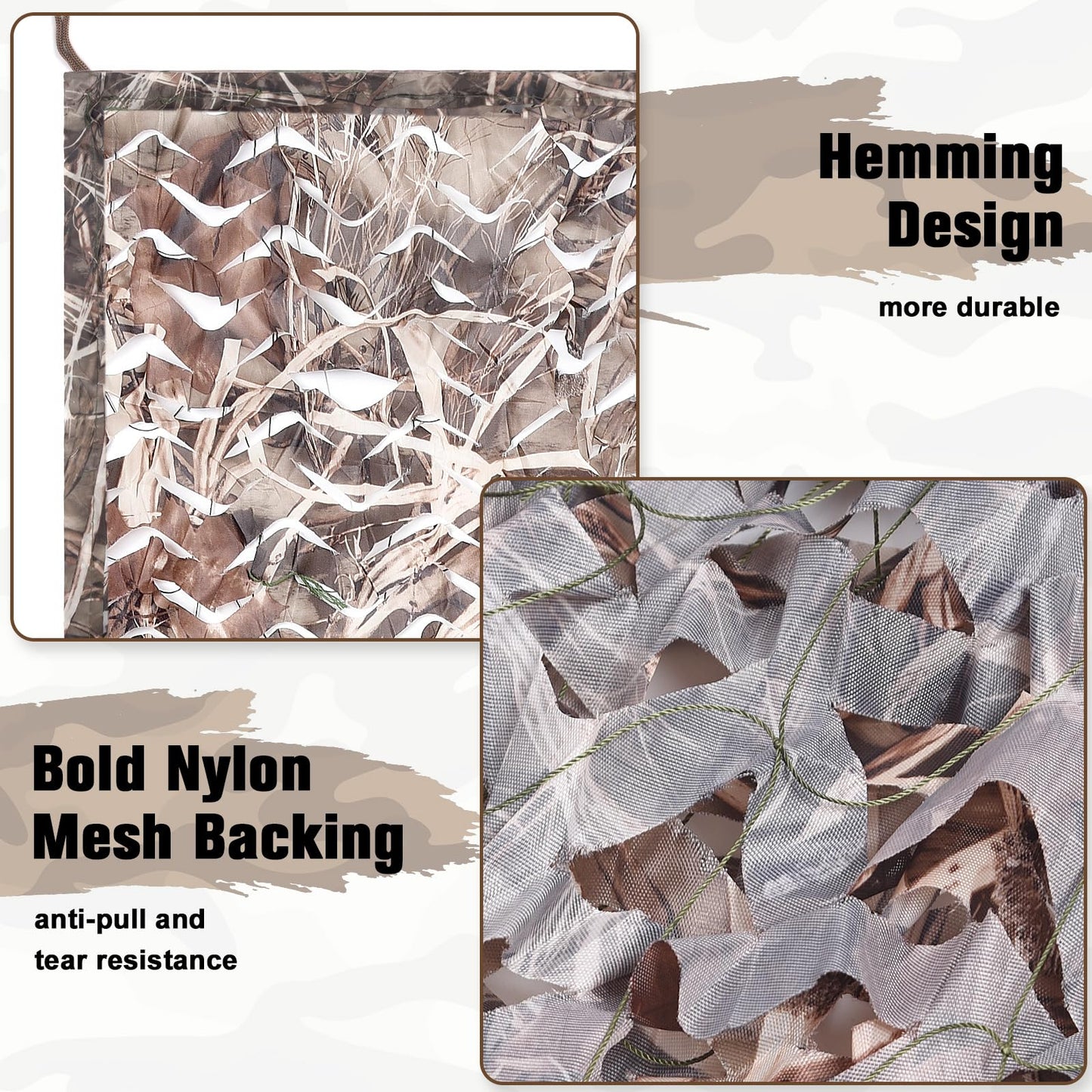 Yeacool Camo Netting Party Camouflage Netting Mesh Military Surplus Hunting Blind Net for Military Theme Party Decorations Backdrop Sunshade Car Cover Camping Shooting (Dry Grass, 10ftx13ft, 3m*4m)