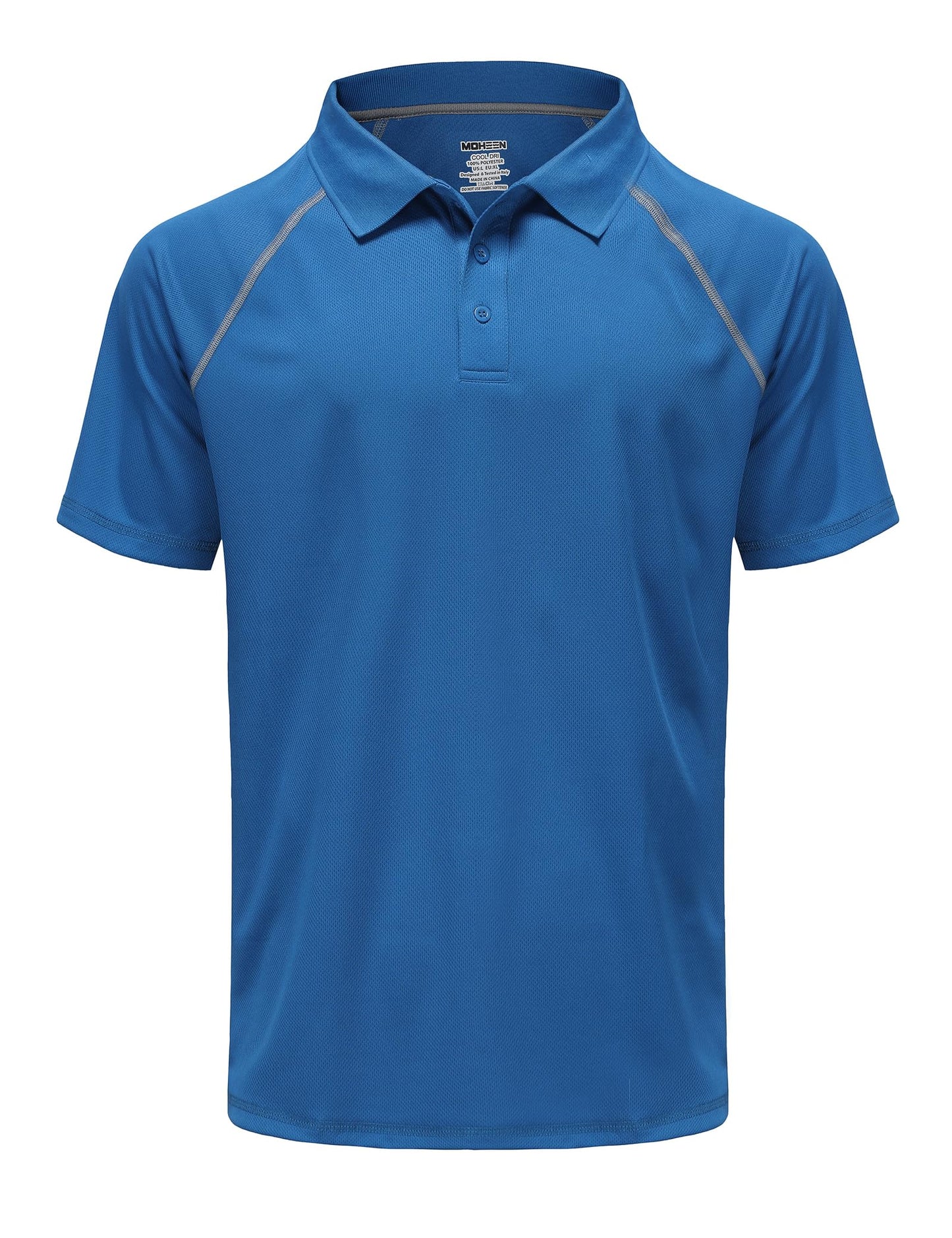 Men's Golf Polo Shirts Short Sleeve Dry Fit Moisture Wicking Performance T Shirts Athletic Casual Golf Collared Shirt Blue L