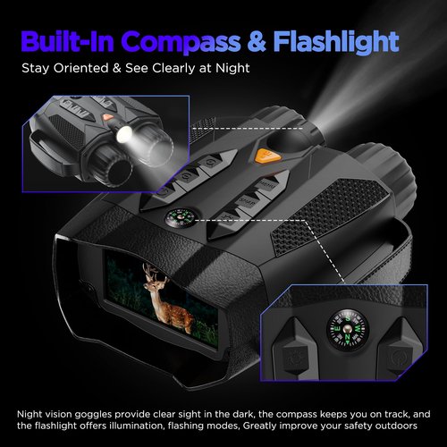 Night Vision Goggles for Adults 4k: Tactical Binoculars with Camera - Infrared Goggles for Hunter - Digital Electronics Gift - Hunting Gifts for Men/Dad/Husband - Cool Tech Gadgets for Camping/Boating