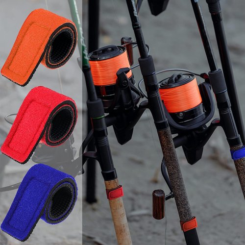 Sumind 12 Pcs Fishing Rod Straps Ties, Fishing Pole Belts Stretchy Straps, Elastic Tackle Ties Cable Holders Fit for Casting Rods, Spinning and Fly(12 Pcs,Lovely Color)