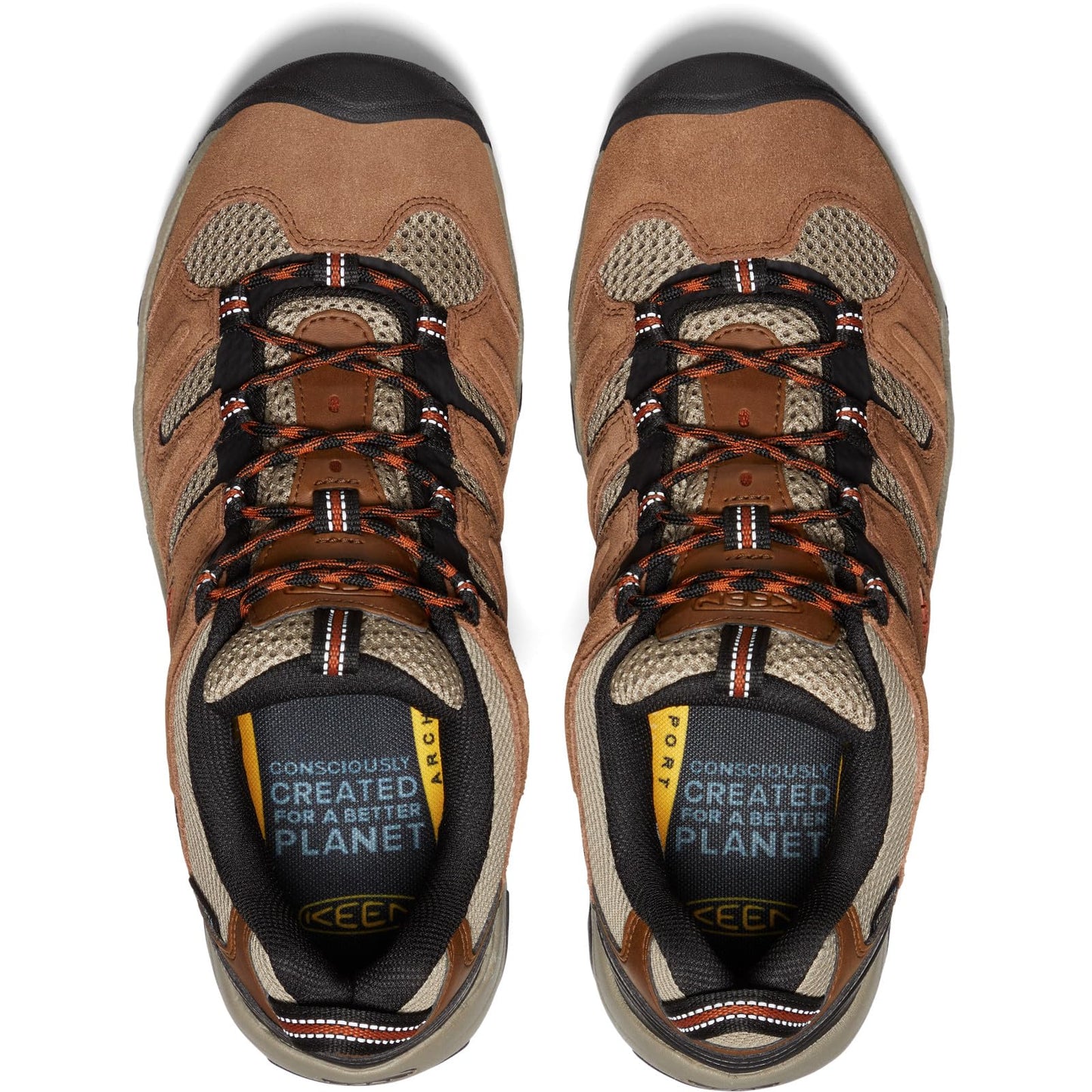 KEEN Men's Headout Low Height Waterproof All Terrain Hiking Shoes, Bison/Fossil Orange, 11.5