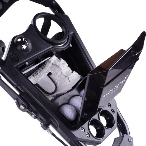 Fitvids Wheel Golf Push Cart - Lightweight Folding Golf Walking Push Cart Trolley Golf Bag Holder, Black