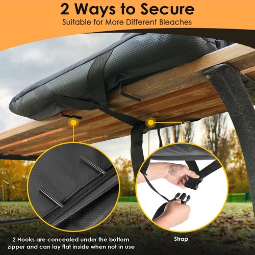 HOPERAN 25" 2pcs Dual-Sided Heated Stadium Seats for Bleachers with Back Support, 3 Levels Heating Stadium Seating for Bleachers Seat with Backrest, 5 Pockets Portable Stadium Chair for Outdoor
