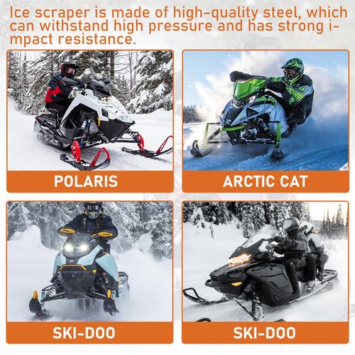 GOMADEIT Ice Scratchers Snowmobile | Snowmobile Ice Scratchers with Claw | Ice Scratchers Fits Polaris Arctic Cat Ski-Doo Lynx | For Reverse & Non-Reverse Gear Snowmobiles with Track Heights Over 2.5"