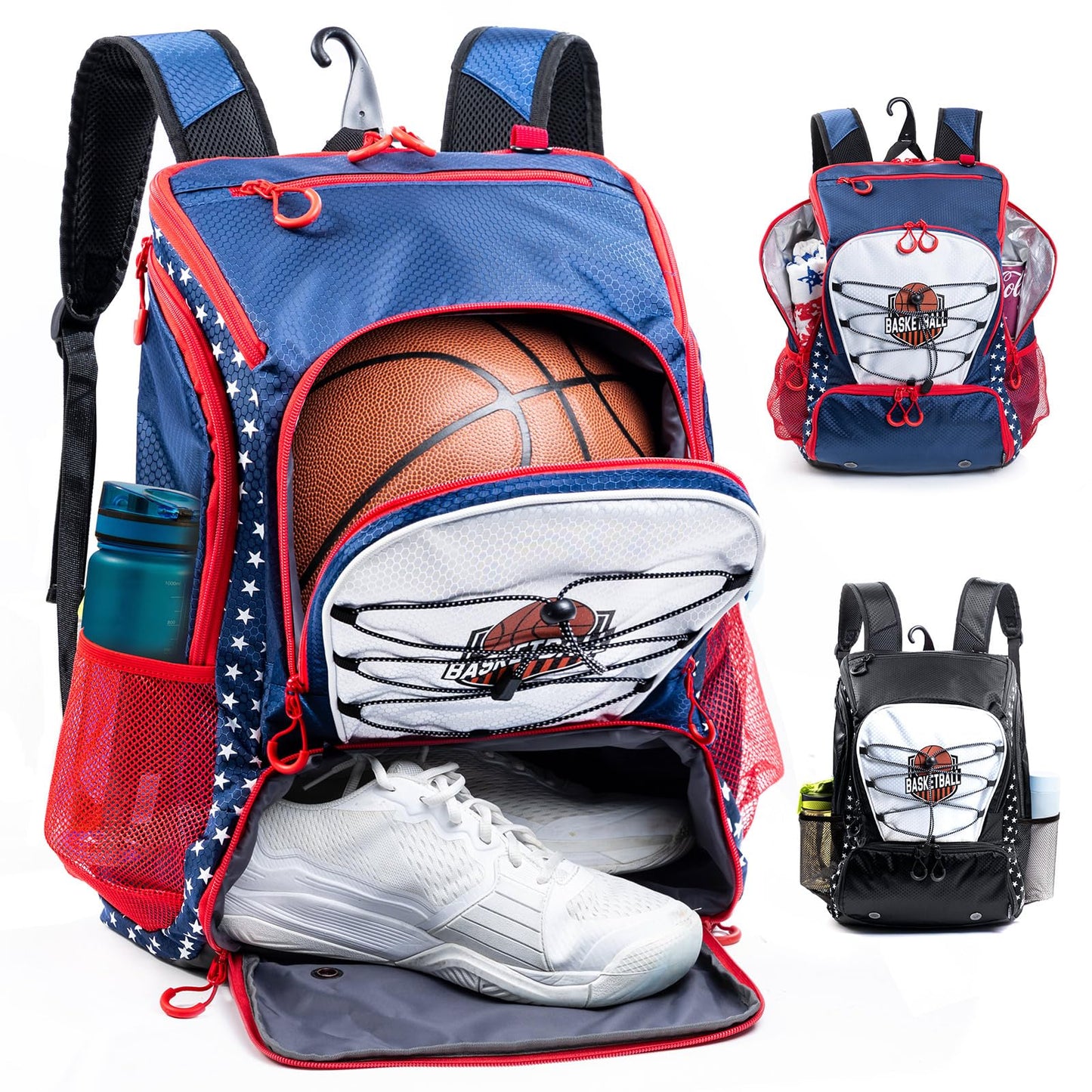 VIGEGARI Basketball Bag Backpack with Ball Compartment & Shoe Pocket – Gym Bag for Basketball, Soccer, Football, Volleyball – Large Capacity Athletic Backpack for Youth & Adults, Basketball Gifts