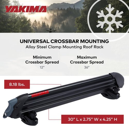 Yakima Ski & Snowboard Car Roof Rack, Fits 6 Ski Pairs or 4 Boards, PowderHound 6 - for Reliable & Secure Transport, Compatible with Yakima Crossbars