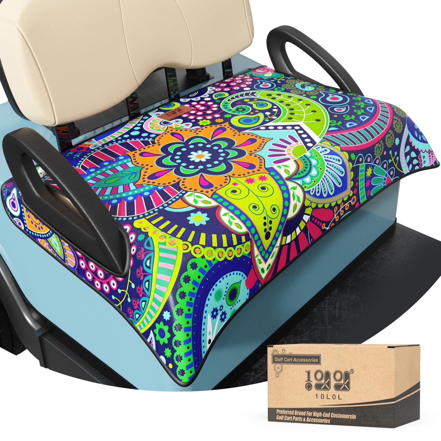 10L0L Universal Golf Cart Seat Cover Blanket Cushion Cover for EZGO TXT RXV/Club Car DS Precedent, Seat Towel for 2/4 Person Seats Suitable for All Weather