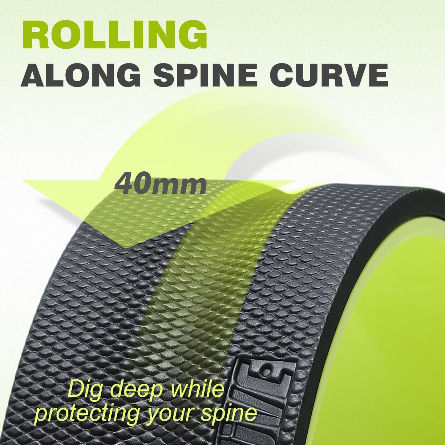 Back Roller Wheel - 4 Pack Yoga Foam Roller for Physical Therapy & Back Stretcher, Deep Tissue Massage for Pain Relief & Stretching | Green.