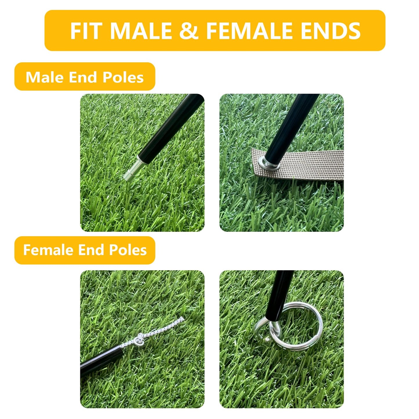 Aluminum Tent Poles Replacement, Pre-Assembled, Fits Both Ends, 7001 T6 Lightweight Tent Rod Repair Kit for Camping, Hiking, Backpacking (20ft 0.4in)
