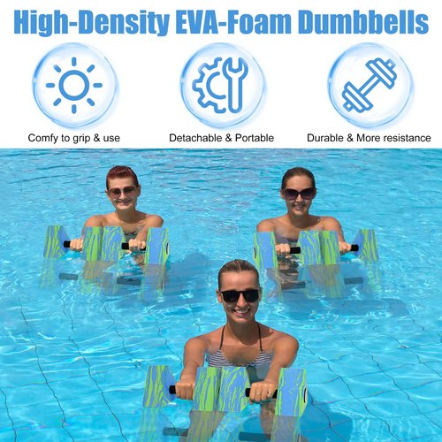 Triangular Aquatic Exercise Dumbbells, 2PCS Water Dumbbells, EVA Foam Water Weights, Water Fitness Exercises Equipment for Youth, Women, Adults