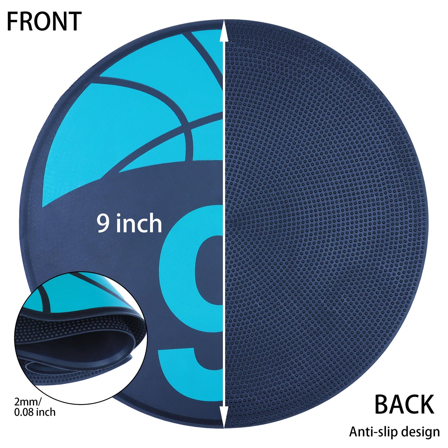Nuburbur Basketball Training 9 Inch Poly Spots, 10PCS Anti-Slip Training Basketball Spot Markers Floor Spots, Waterproof Flat Filed Cones Poly Dots for Basketball Training (10Pcs 9inch Spot Markers)