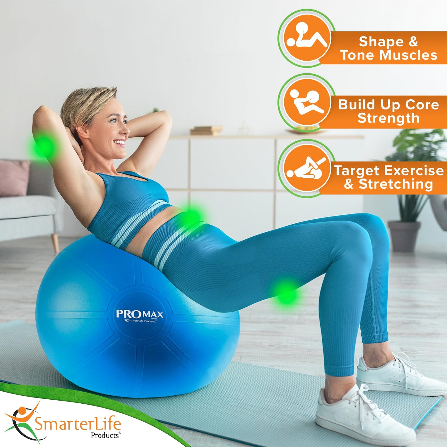 PRO MAX Exercise Ball - Yoga Ball for Gym, Balance, Stability, Pregnancy