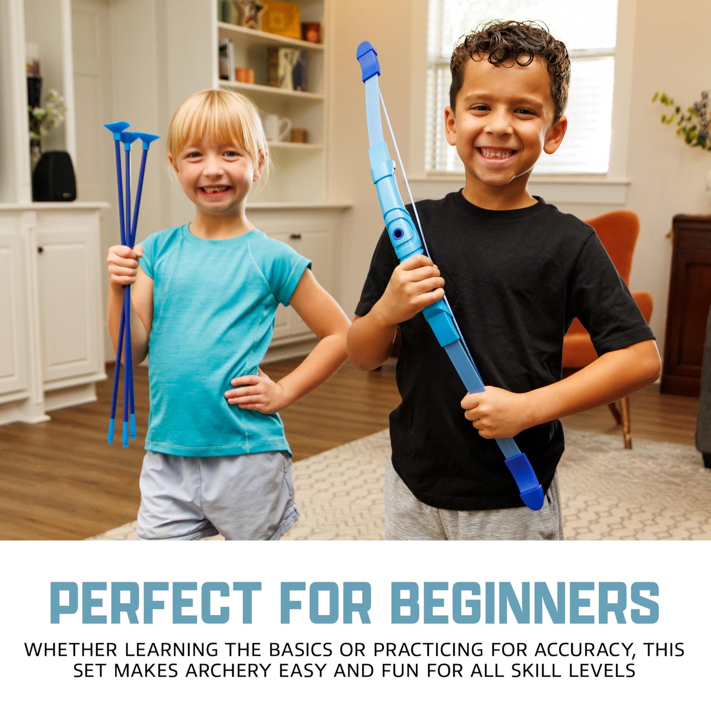 Franklin Sports Kids Archery Bow and Arrow Set - Indoor Toy Archery Set - Plastic Bow and Toy Arrows for Kids - Complete Youth Set