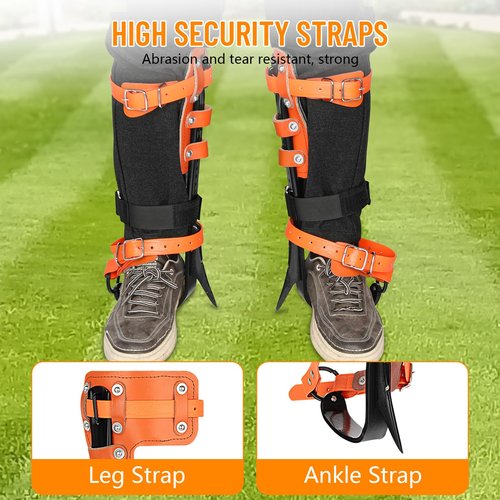 Xeoca Tree Climbing Spikes Set Tree Climbing Gear 1 Pair Alloy Steel Climbing Spurs 350lbs Load Capacity Arborist Equipment for Climbers, Fruit Picking and Lumberjack