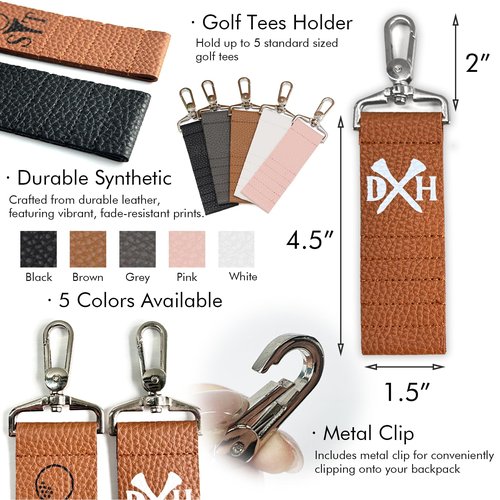 xrlsg Personalized Golf Tee Holder Custom Leather Golf Tee Bag Gift for Golf Lover Daddy Husband Fathers Day Golf Accessories for Men