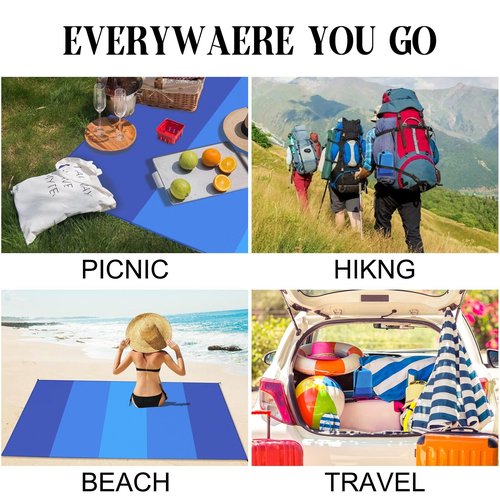 Zalaxt Waterproof Beach Blanket-Beach Mat -Suitable for Beach Travel,Camping,Picnic