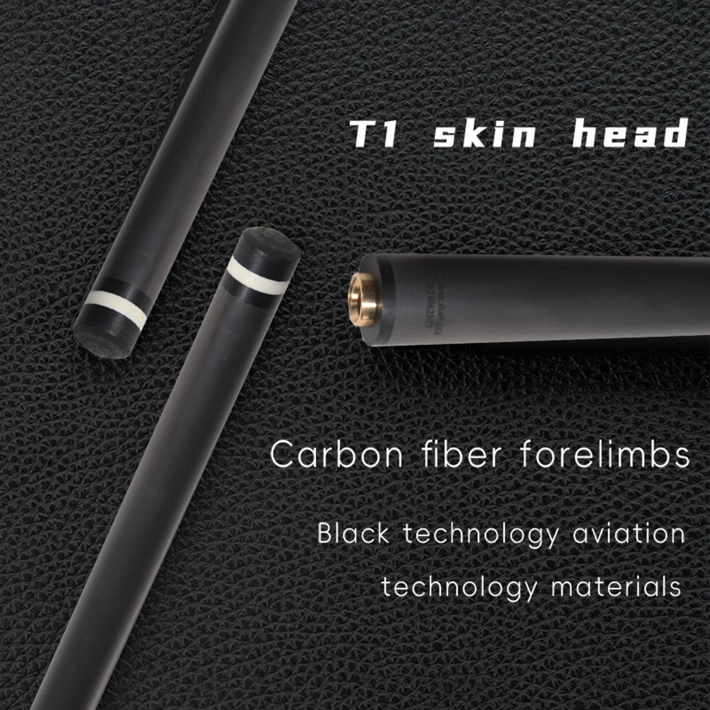 100% Carbon Fiber Black Technology Shaft of Pool Cue Front Part for Billiard Play/Break/Snooker Cue Shaft with Foam (Radial Pin, 9.5 * 21.4 * 745)