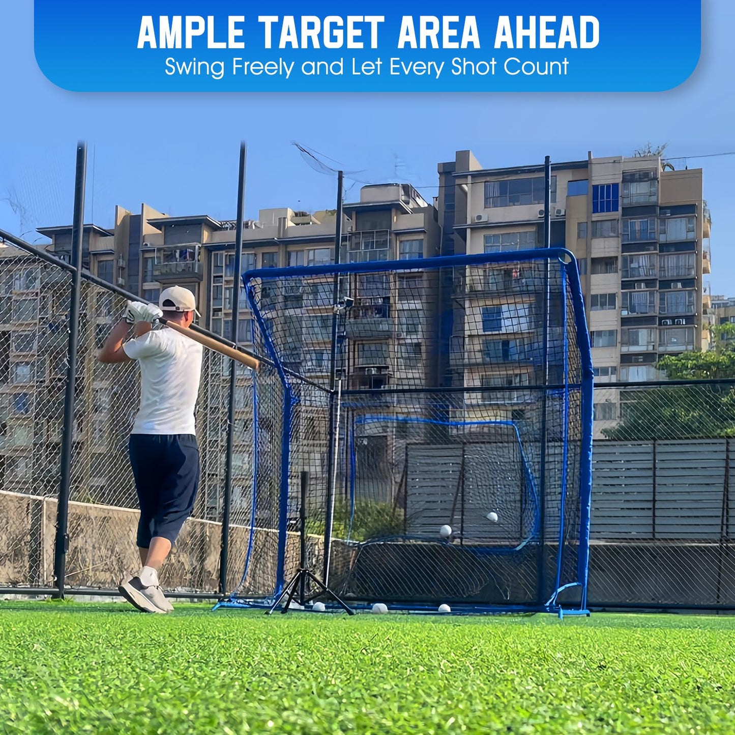 Baseball Softball Net with Blocking System, 6x6ft Batting Cage Practice Net