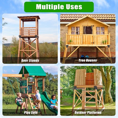 BeneLabel 4Pack 4x4 Compound Angle Brackets Heavy Duty Deer Stand Bracket Hunting Blind Brackets for Tree House, Swing Set, Observation Platform, Deers Station, Picnic Table, Play Sets