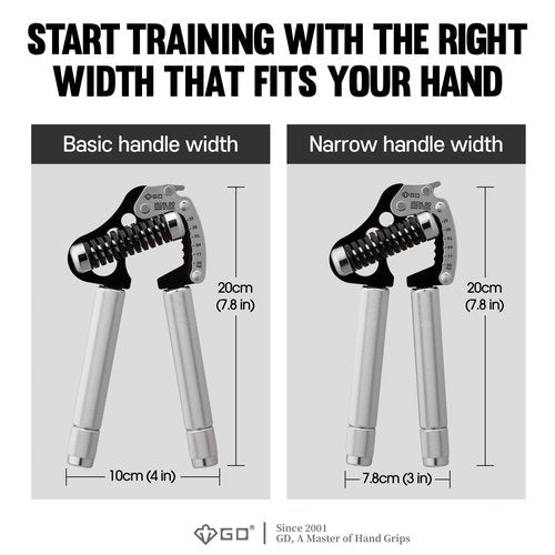 GD IRON GRIP EXT 90 Hand Grip Strengthener Premium Grip Strength Trainer Adjustable Hand Gripper (55 to 198 lbs (25~90kg)) for Forearms & Wrist Strengthener Best Grip Exercises