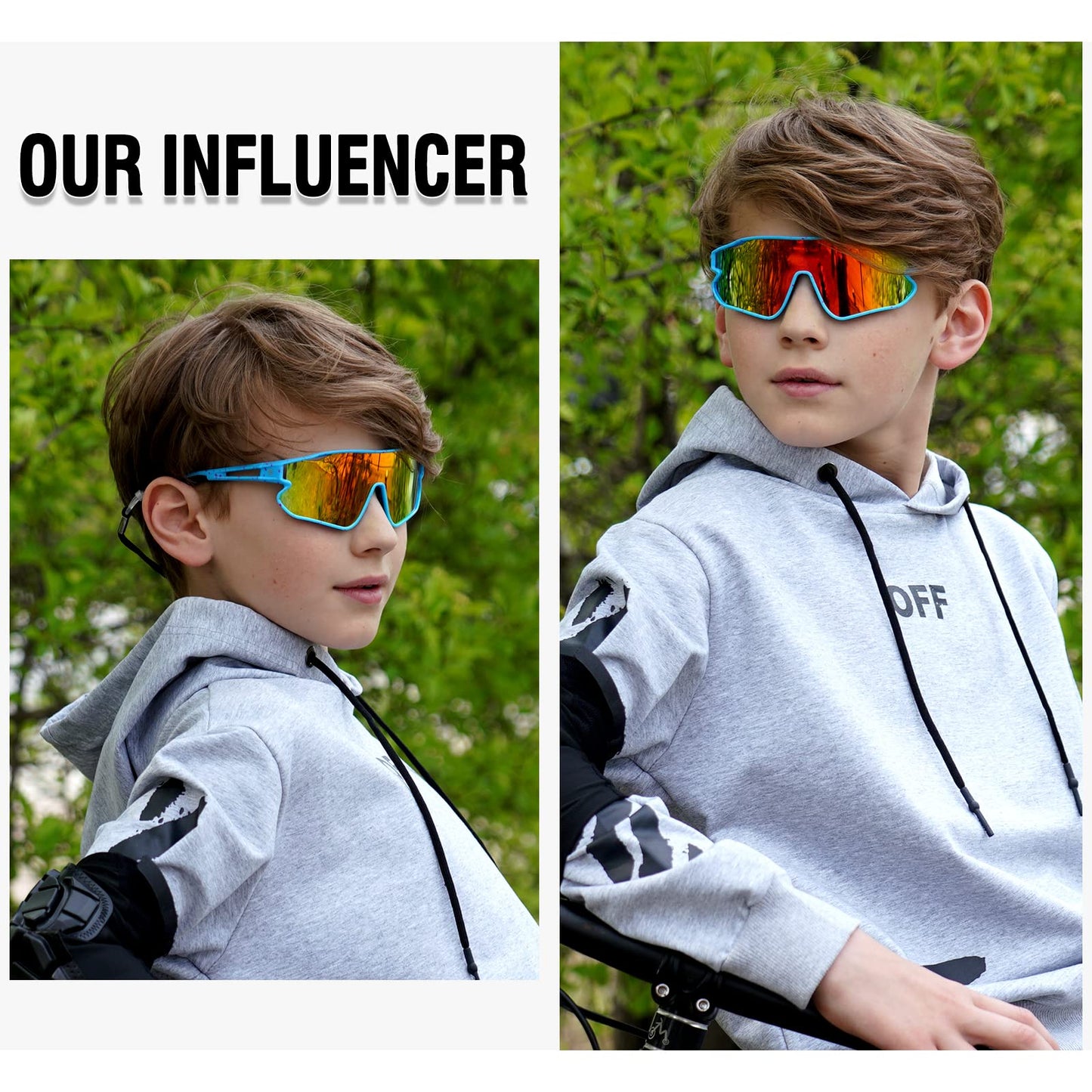 DUCO Kids Youth Baseball Sunglasses for Boys Girls Age 8-16 Polarized UV400 Protection Sports Cycling Glasses DK268