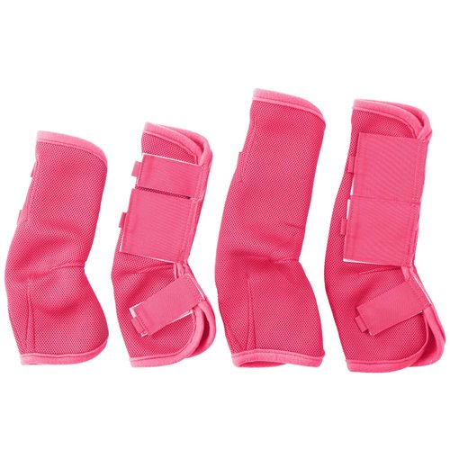 Gallopoff Fly Boots for Horses Set of 4, Non-Slip Horse Fly Boots, Comfy Airflow Mesh, No More Stomping & Horsefly Nuisance Pink Full