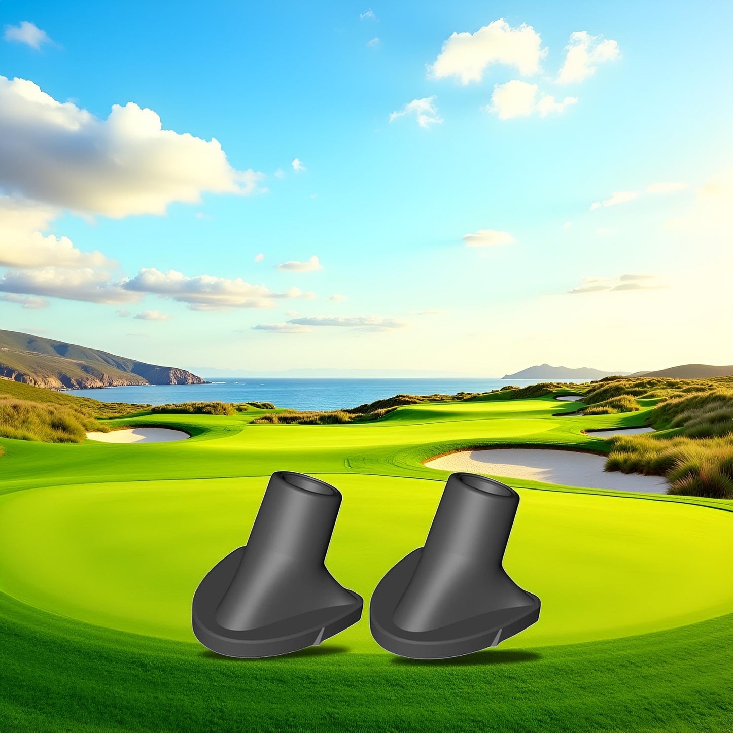 2 Pieces Black Golf Bag Stand Feet Replacement, Rubber Grip, Easy Install,Wear-Resistent Golf Bag Rubber Feet Replacement, Golf Club Bag Accessories
