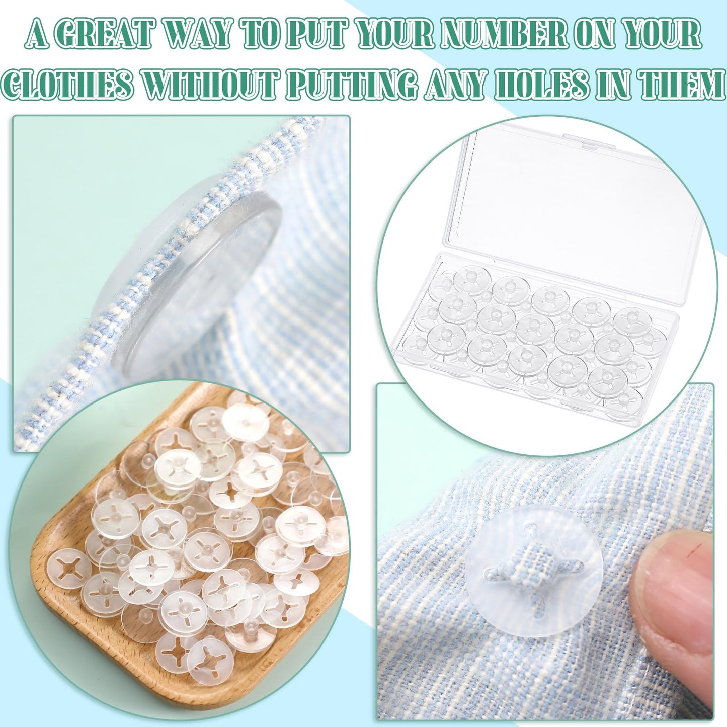 Wavwavw Clear Running Bib Clips Race Number Buckle Fixing System Triathlon Race Bib Holder Running Fixing Clips Field Events Fastener Holder for Runner Marathon, Skating,Track (Clear)