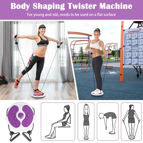 Waist Whisper Waist Twisting Disc with 3 Sport Headbands, WATUNID Body Shaping Waist Sculptor Twist with Drawstring and Foot Massage, Twister Exercise for Waist, Fitness Turntable for Home Workout