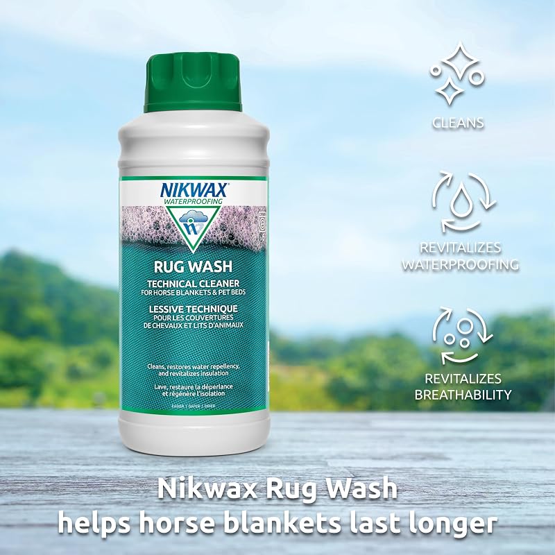 Nikwax Rug Wash 1L (33.8 fl oz) - Keeps Horse Blankets & Pet Beds Dry & Repaired