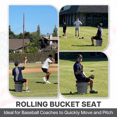 Wizcave 5 Gallon Bucket Seat for Yeti Bucket Only, Swivel Bucket Lid with Padded Top for Cozy Sitting, Bucket Seat Cushion for Outdoor Fishing,Hunting,Gardening,Camping,Car Washing, Baseball Training