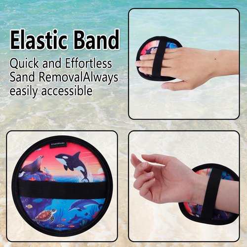 Sand Remover Bag for Beach, Sand Eraser Brush Wipe Mitt for Family Kids Women,Talc-Free & Reusable Beach Essentials with Natural Ingredients, Vacation Must Haves Accessories for Summer Trip