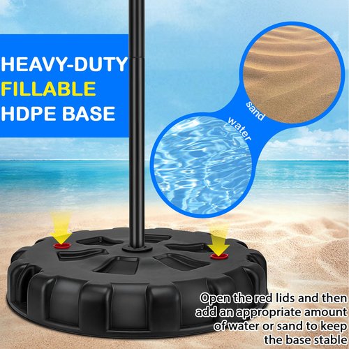 Tetherball Set, Portable Tetherball Ball and Rope, Heavy Duty Tether Balls and Rope Set with Pole & Base for Backyard Lawn Beach Dog, Adjustable Height Tetherball Equipment for Outdoor Family Fun Game