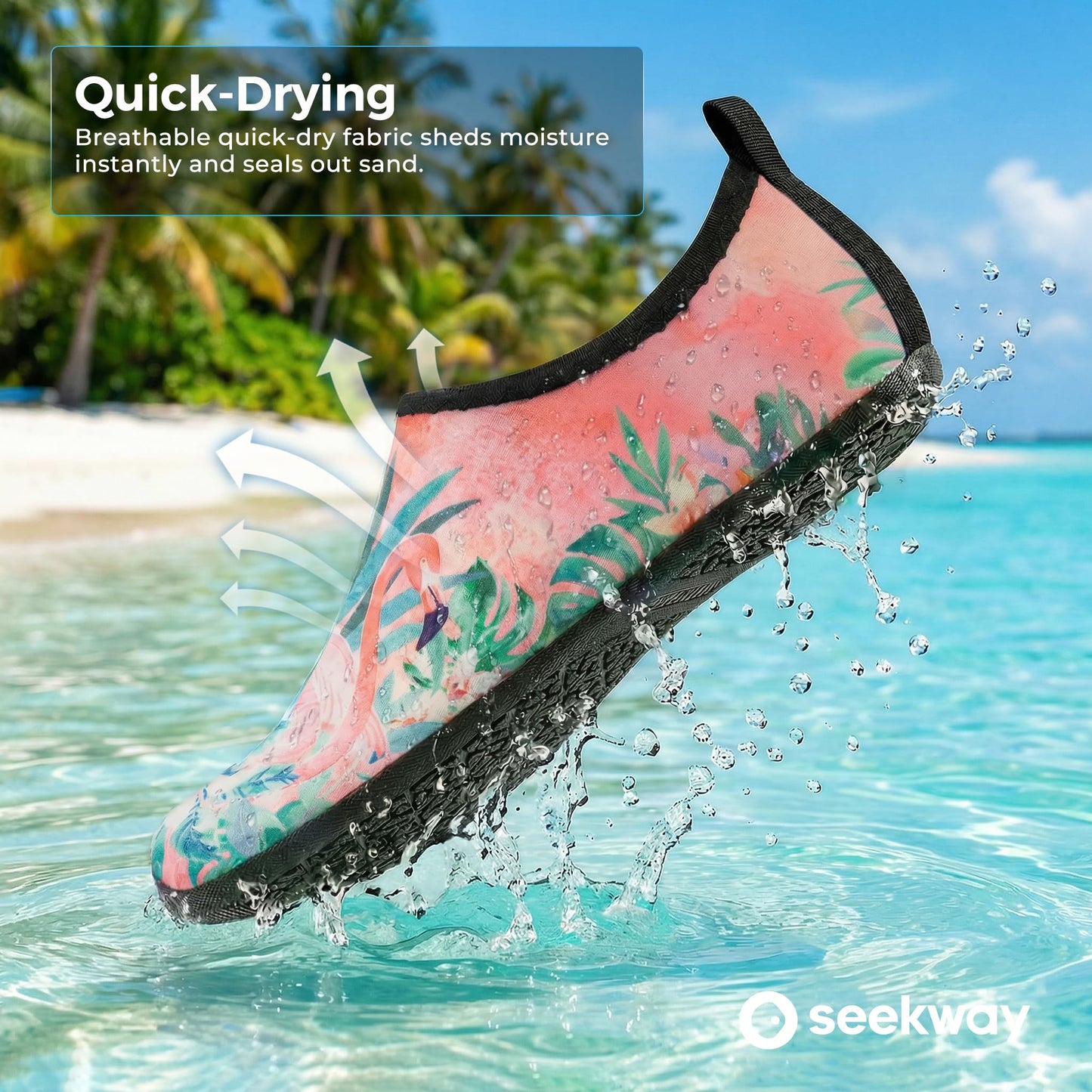 SEEKWAY Water Shoes Barefoot Aqua Socks Quick-Dry Non Slip Shoes for Beach Swim Pool River Boating Surf Women Men Bird SK002(U)
