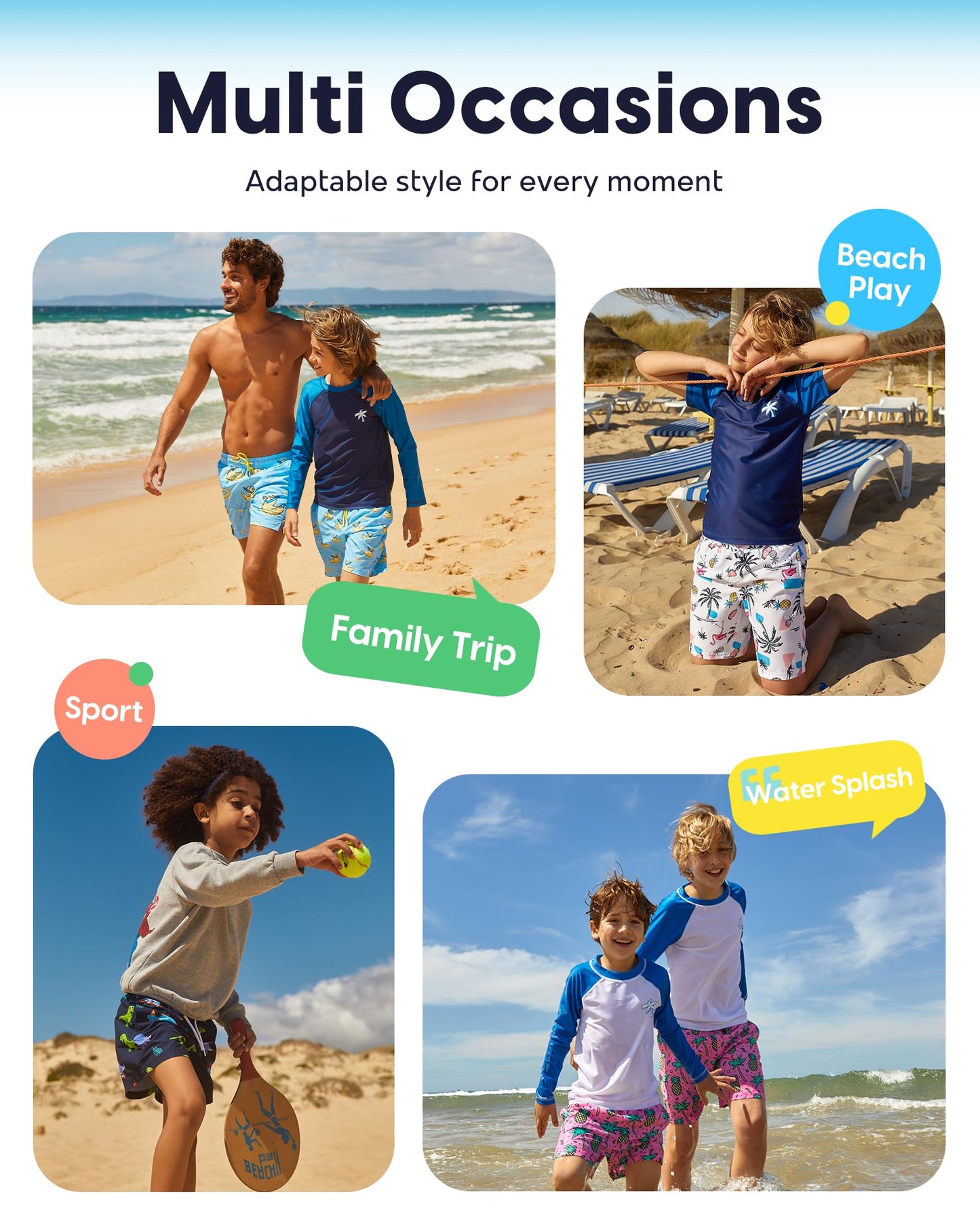 maamgic Boys Swim Trunks with Compression Liner Toddler Stretch Swim Shorts Quick Dry Swimming Trunks Boxer Brief 2 in 1 Beach Shorts Blue Flamingos 8