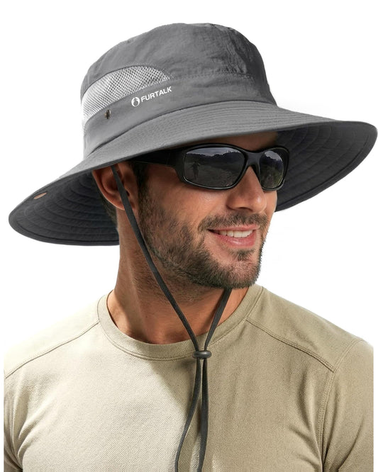 FURTALK Mens Bucket Sun Hat UPF Protection Wide Brim Breathable Fishing Hat