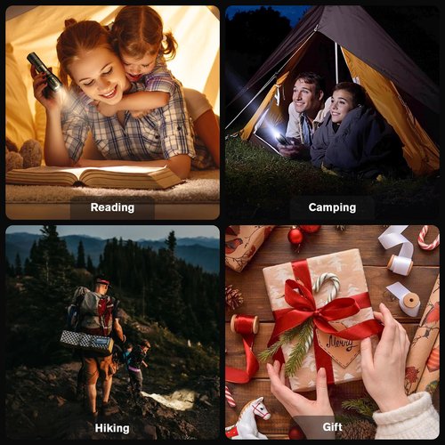 LED Flashlights High Lumens 4 Pack, Powerful Tactical Flashlight With 3 Modes, Pocket Small Flash Light, Waterproof Zoomable Flashlights for Home Emergencies, Camping Essentials (Battery Included)