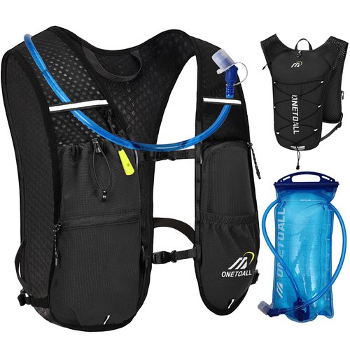 ONETOALL Running Vest for Women & Men, Lightweight 150g Hydration Backpack, 6L Pack for Trail Running, Marathon, Hiking, Cycling, Jogging, Adjustable Fit
