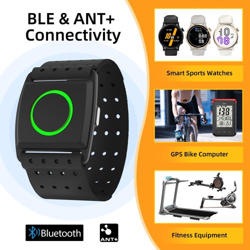 EZON C022Pro Heart Rate Monitor Armband with ANT+ & BLE Bluetooth,3ATM Waterproof - Adjustable Design for Running Cycling Gym, Compatible with Peloton/Wahoo/Polar/Strava