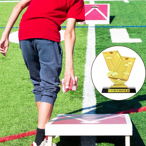 Sieral 3 Pieces 5.5 Inch Cornhole Trophy Cornhole Tournament Award Cornhole Winner Award Prize Gift for Tournaments, School Match Sports Competition Teams