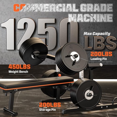 Chest Press Machine, 1250LBS Weight Bench Press Machine with Independent Converging Arms, Adjustable Flat Incline Bench for Chest & Arms, AB Workouts, Shoulder Home Gym Equipment