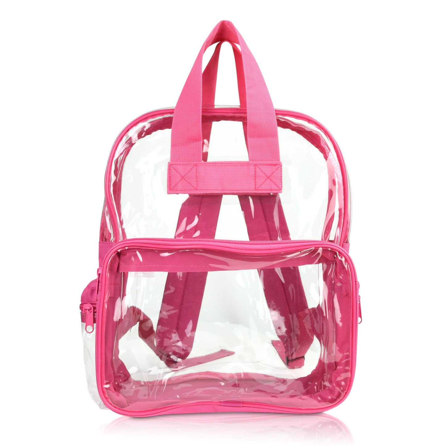 DALIX Clear Backpack Bags Smooth Plastic (Hot Pink)
