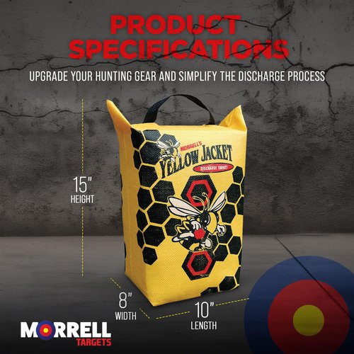 Morrell Yellow Jacket Weather Resistant Portable Final Shot Hunting Crossbow and Compound Bow Discharge Archery Bag Target with Carry Handle, Yellow