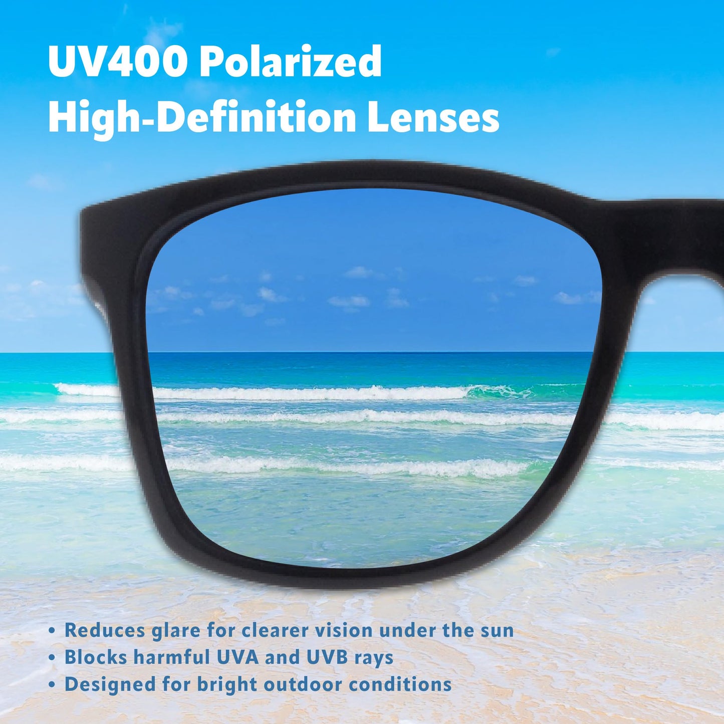 EYEGLAD SUNWAVE Ultra-lightweight Design Lifestyle Sunglasses Outdoor Fishing Polarized UV400 Men Women Running Sports (Glacier White)