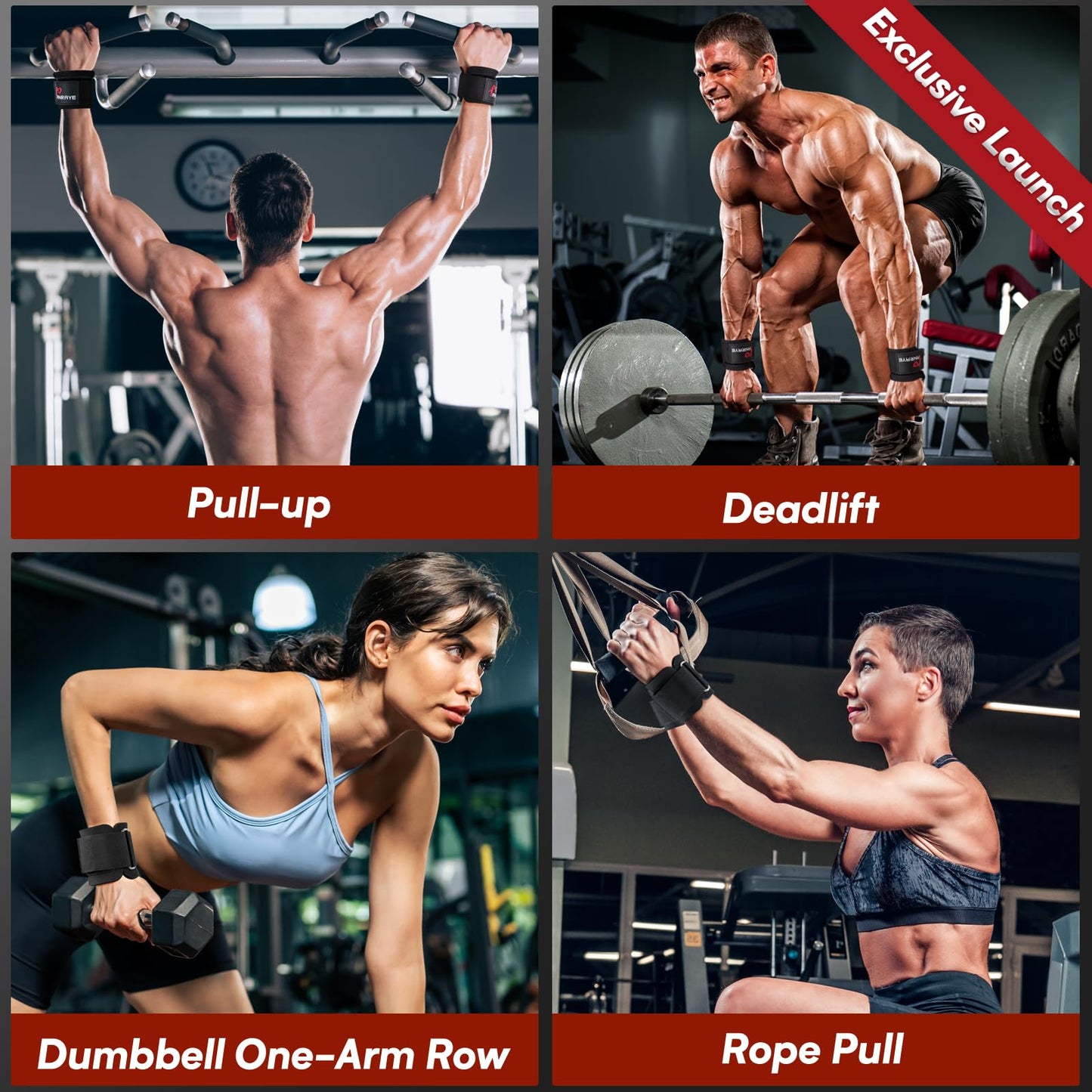 Weight Lifting Hooks & Wrist Straps Set – Lifting Hooks with Anti-Slip Grip, Adjustable Wrist Wraps for Weightlifting, Deadlifts, Powerlifting, Gym Straps for Men and Women