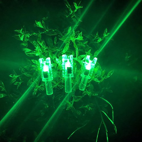 KEAUP 6 Pack Lighted Nocks for Crossbow Bolts with .285”/.297”/.300”/.305” Bushings Half-Moon Crossbow Nock LED Nock, ON/Off Switch Included