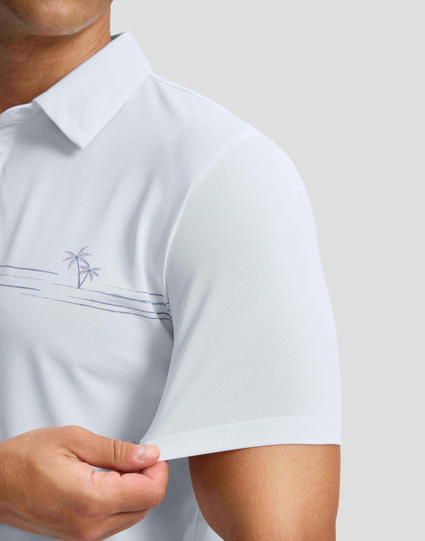 Men's Golf Polo Shirts Dry Fit Short Sleeve Shirt, White Coco, S