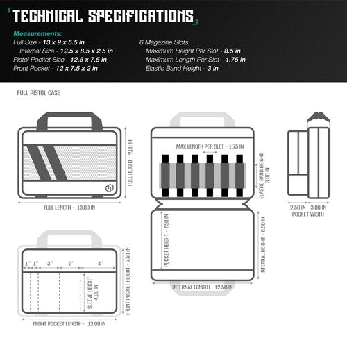 Savior Equipment Specialist Series Tactical Double Scoped Handgun Firearm Case Pistol Bag for Outdoor Hunting Shooting Range, Lockable Compartment, Additional Magazine Storage Slots