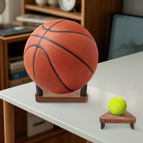 CRNHIGY Ball Racks, Soccer Racks, Basketball Racks, Volleyball Souvenir Display racks, made of walnut wood