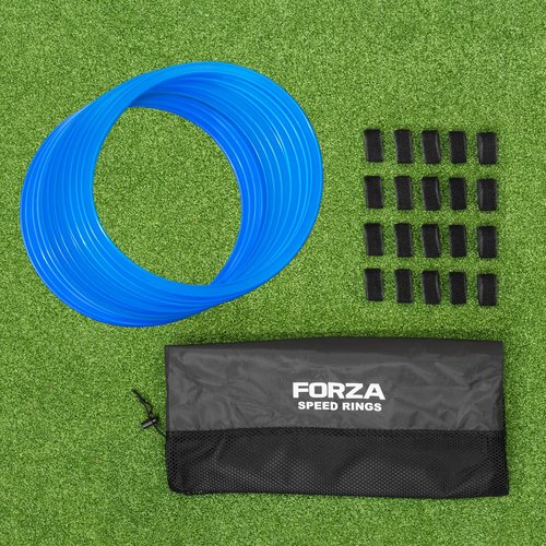 FORZA Agility Rings [Pack of 12] | Soccer Training Equipment | Multi-Sport Agility Ring Set | Speed Ladder Agility Hurdles | Football Training Equipment (Sky Blue)
